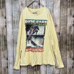 B12 ビッグプリント ロングスリーブTシャツ バイク レーシング L 綿100