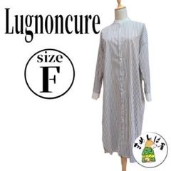 Lugnoncure【F】オーバーシャツワンピース ストライプ 夏服 さらさら