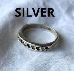 ビンテージ　サファイア？　シルバー　リング　SILVER　ジルコニア