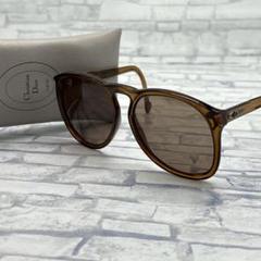 Christian Dior ブラウンオーバルサングラス ケース付