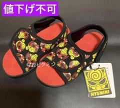 【おしゃれ】 ヒステリックミニ フェイスMINI 総柄サンダル 16センチ 黒✖️赤 サンダル