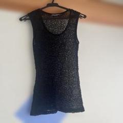 DOLCE & GABBANA ブラックノースリーブチュニック 38 総レース