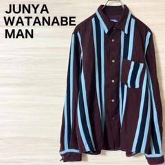 JUNYA WATANABE MAN 00's ウール ストライプ 切替シャツ