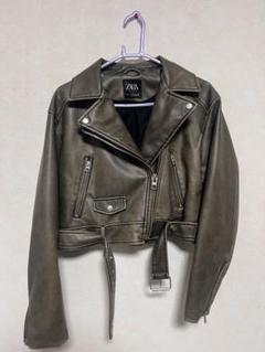 ZARA ライダースジャケット　カーキ 2025年最新】zara レザージャケット カーキの人気アイテム