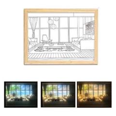 訳ありLED発光画装飾 装飾画 照明絵画装飾 3色の LED フォトフレーム