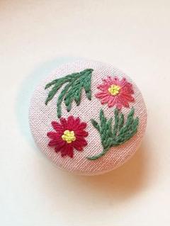 ピンクマーガレット　＊ハンドメイド刺繍ヘアゴム＊