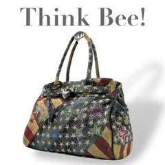 Think Bee！シンクビー☆星条旗 ラインストーン デニム トートバッグ