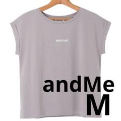 andMe　WHATEVER　エンブロイダリーロゴフレンチスリーブTシャツのサムネイル
