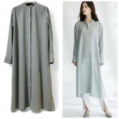 theory luxe 20SS ウォッシャブル チュニックドレス 未使用級✨theory luxe ウォッシャブル バンドカラー 長袖シャツ