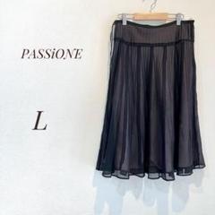 パシオーネ　シフォンプリーツスカート　L レーススカート　膝丈スカートのサムネイル