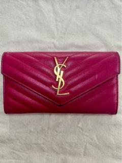 YSL ピンク 長財布 Yves Saint Laurent イヴサンローラン レザー 長財布 ピンク