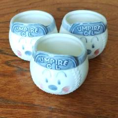 野球ボールデザイン菓子入れ 3個セット小鉢　陶器　小物入れ　キャンディ入れ