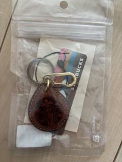Starbucks ブラウンレザー キーホルダー　ドロップ Starbucks ブラウンレザー キーホルダー ドロップ - メルカリ
