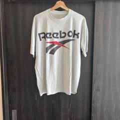 90s Reebok グレー ロゴ TシャツXLシングル