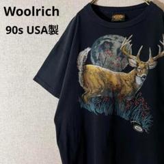 90s USA製 Woolrich ウールリッチ Tシャツ シングルステッチ 鹿