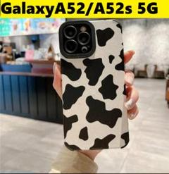 GalaxyA52　牛柄　レザー　可愛い　Galaxy ケース