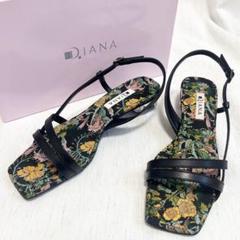 【値下げ不可】DIANA 絵画シリーズ　レース　ミュールサンダル　L ダイアナ「絵画シリーズ」新作、ミュシャ＆伊藤若冲の“名画
