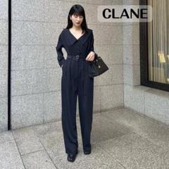 【美品】CLANE クラネ オールインワン ブラック サイズ1 セール】COCOON LINE KNIT ALL IN ONE（つなぎ/オールインワン