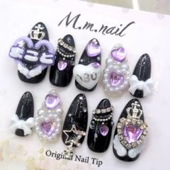 ネイルチップ 量産型 推しネイル オーダーネイル 白 黒 名前 ツイード 量産型】大人ガーリー ツイードネイル チップの作り方 - YouTube