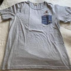 Right-on×スヌーピー ポケット付き コラボTシャツLサイズ グレー