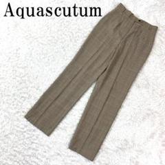 Aquascutum アクアスキュータム チェックパンツ ブラウン10 B142