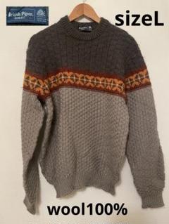 British piper sizeL ウール100% 厚手ニット　セーター