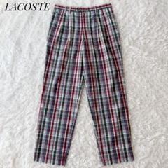LACOSTE GOLF ラコステゴルフ ワイドパンツ チェック 総柄 5号