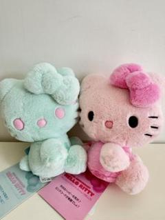希少 非売品 激レア キティ きのこ ピンク マスコット ぬいぐるみ 新品 タグ 日本未発売 新品 タグ付き ♡ケアベア×ハローキティ ぬいぐるみ