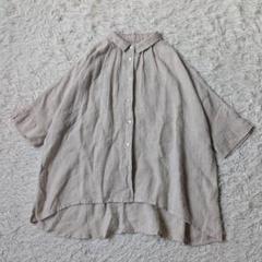 新品未使用】群言堂登美イエロー リネン 半袖ブラウス