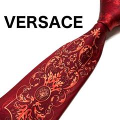 【未使用に近い✨】ヴェルサーチ ネクタイ レッド バロック 現行モデル 肉厚生地 未使用に近い✨】ヴェルサーチ ネクタイ レッド バロック 現行