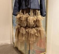 24aw美品！チカキサダchikakisadaウッドビーズエプロンスカート 24aw美品！チカキサダchikakisadaウッドビーズエプロンスカート