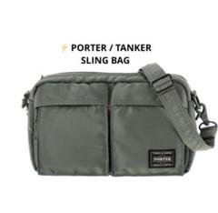 ⚡️新型 PORTER TANKER SLING BAG グリーン タグ付 Porter Yoshida & Co. New Tanker Sling Bag W-Zip (XL) Sage Green