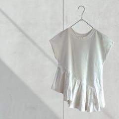3402【ルフトローブ】ペプラムTシャツ　カットソー　変形　白　Ｍ　シンプル