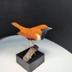 OK0330さま専用品　コマドリ とアカヒゲ　　木彫りの野鳥バードカービング OK0330さま専用品 コマドリ とアカヒゲ 木彫りの野鳥バード
