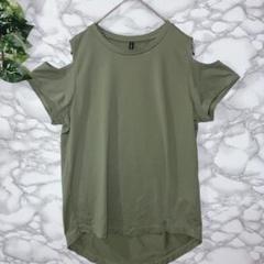 DANSKIN オリーブ 肩出し Tシャツ M ダンスキン スポーツウェア