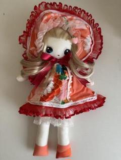 ハンドメイド フリル付き人形 約33cm