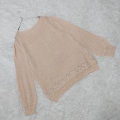 『LEST ROSE』 レストローズ (2) 透かし花レースニット プルオーバー