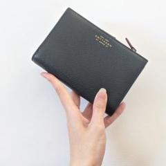 ラスト1【新品】Smythson パナマ PANAMA 二つ折り財布 ネイビー