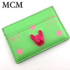 MCM エムシーエム　ニつ折りカードケース　ライトブルー 水色　ゴールド金具 MCM エムシーエム ニつ折りカードケース ライトブルー 水色