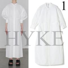 HYKE 25SS COTTON BALLOON SLEEVE DRESS　白1