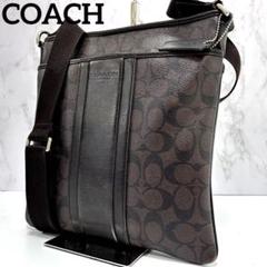 COACH PVC レザー 斜め掛け サコッシュ ブラウン