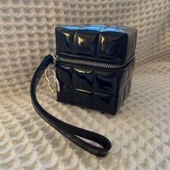 CHANEL シャネル チョコバー パテントレザー キューブ ポーチ