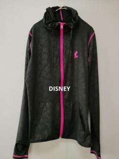 DISNEYミッキーマウスフルジップ長袖パーカー 黒×ピンクМラッシュガード