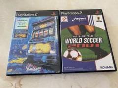 ps2 プレステ2 山佐デジワールド 海一番 、実況ワールドサッカー　2本セット