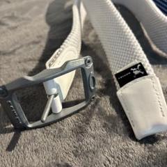 【美品】オークリーホワイトメッシュベルト シルバーバックル