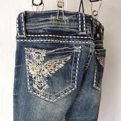 MissMe フレアーパンツ ブーツカット デニム 25 S 刺繍 スタッズ