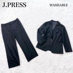 現行美品　ジェイプレス　アルガンシルク　パンツスーツ　セットアップ　9号　紺 美品✨ ジェイプレス パンツ スーツ セットアップ 洗える 近年