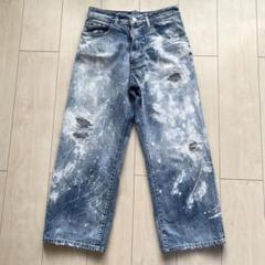 DSQUARED2 ブリーチ ダメージ加工 ワイド クロップドデニムパンツ