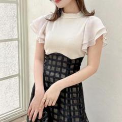 dazzlin シアーチェックコルセットワンピース Mサイズ
