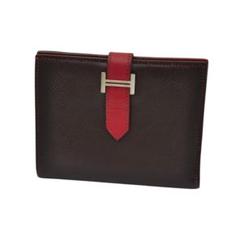 HERMES 美品 ベアン コンパクト エプソン □L刻印 バイカラー 財布